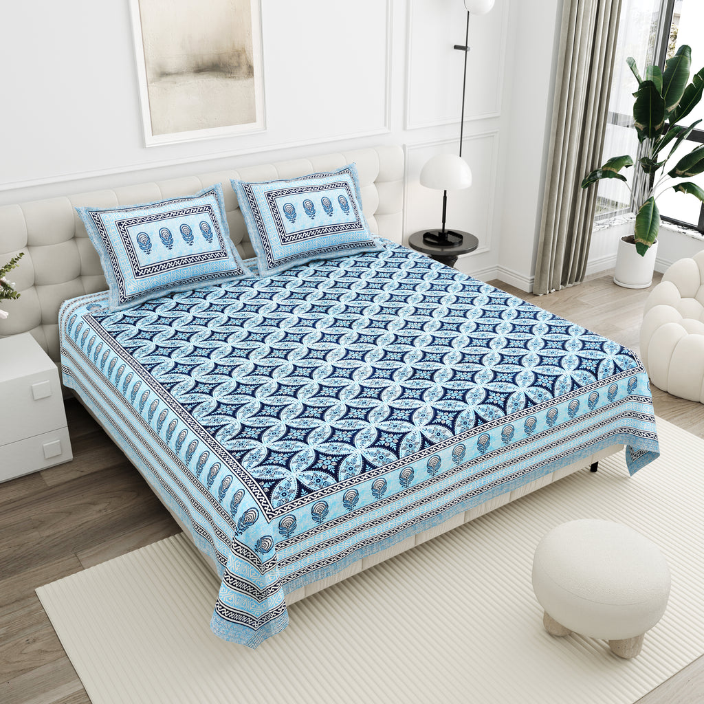 Elite Dabu Charm Bedsheet – 90x108 King Size Cotton Bedsheet EliteDabuCharmBedsheet_5