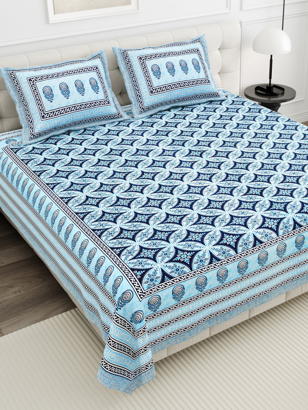 Elite Dabu Charm Bedsheet – 90x108 King Size Cotton Bedsheet EliteDabuCharmBedsheet_6