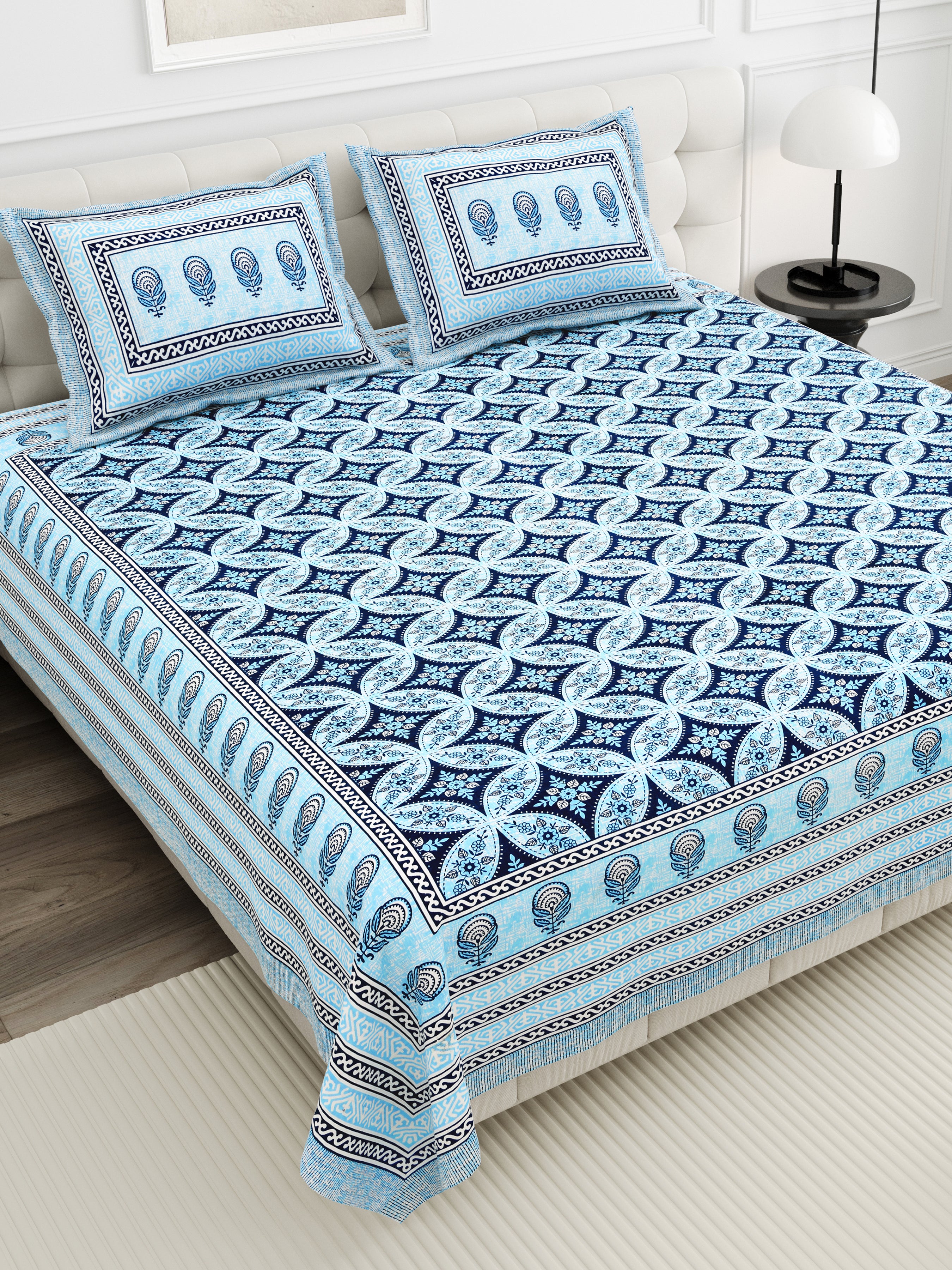 Elite Dabu Charm Bedsheet – 90x108 King Size Cotton Bedsheet EliteDabuCharmBedsheet_6