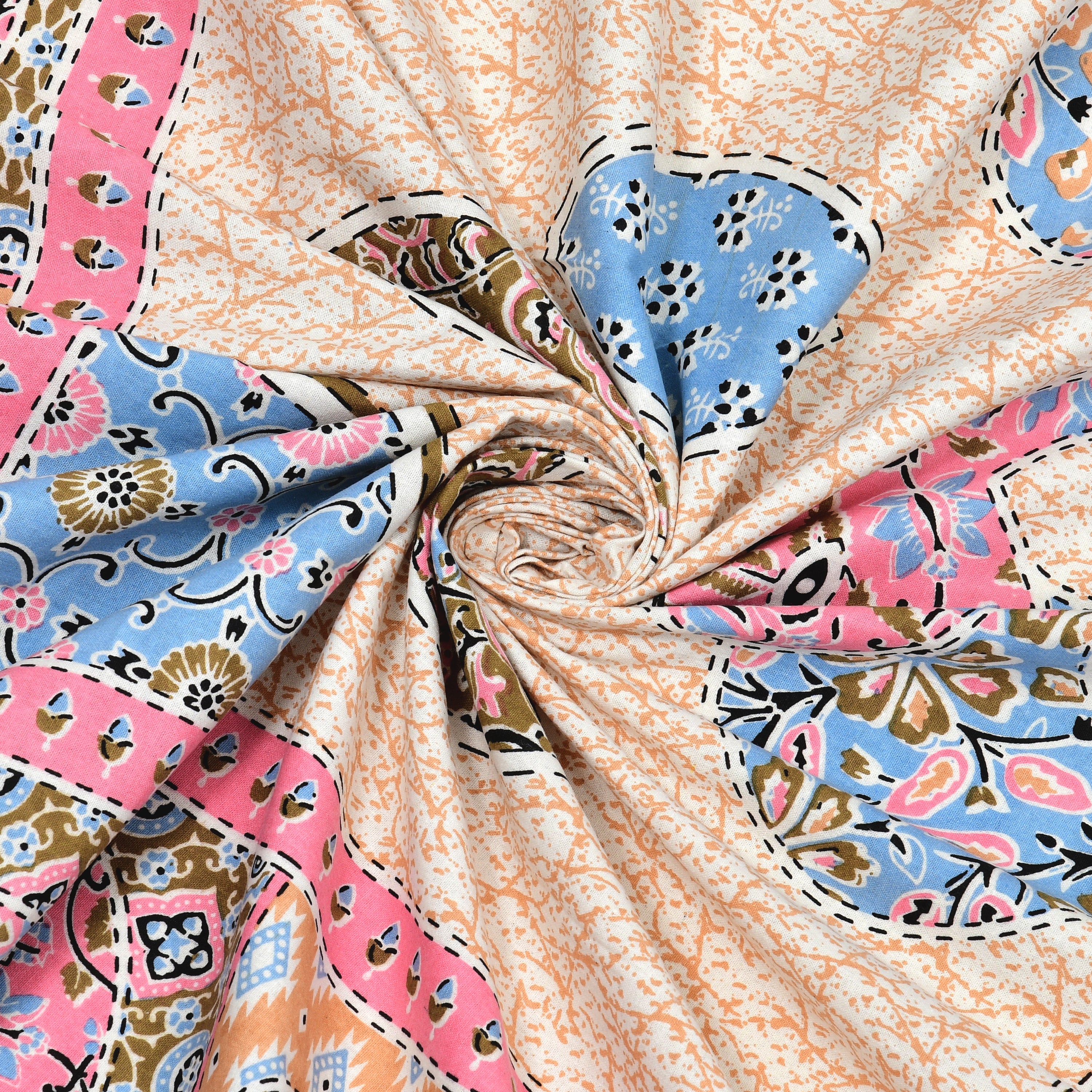 SoloThread Bagru Bliss Bedsheet – 63x90 Single Bed Cotton Bedsheet SoloThreadBagruBlissBedsheet_6