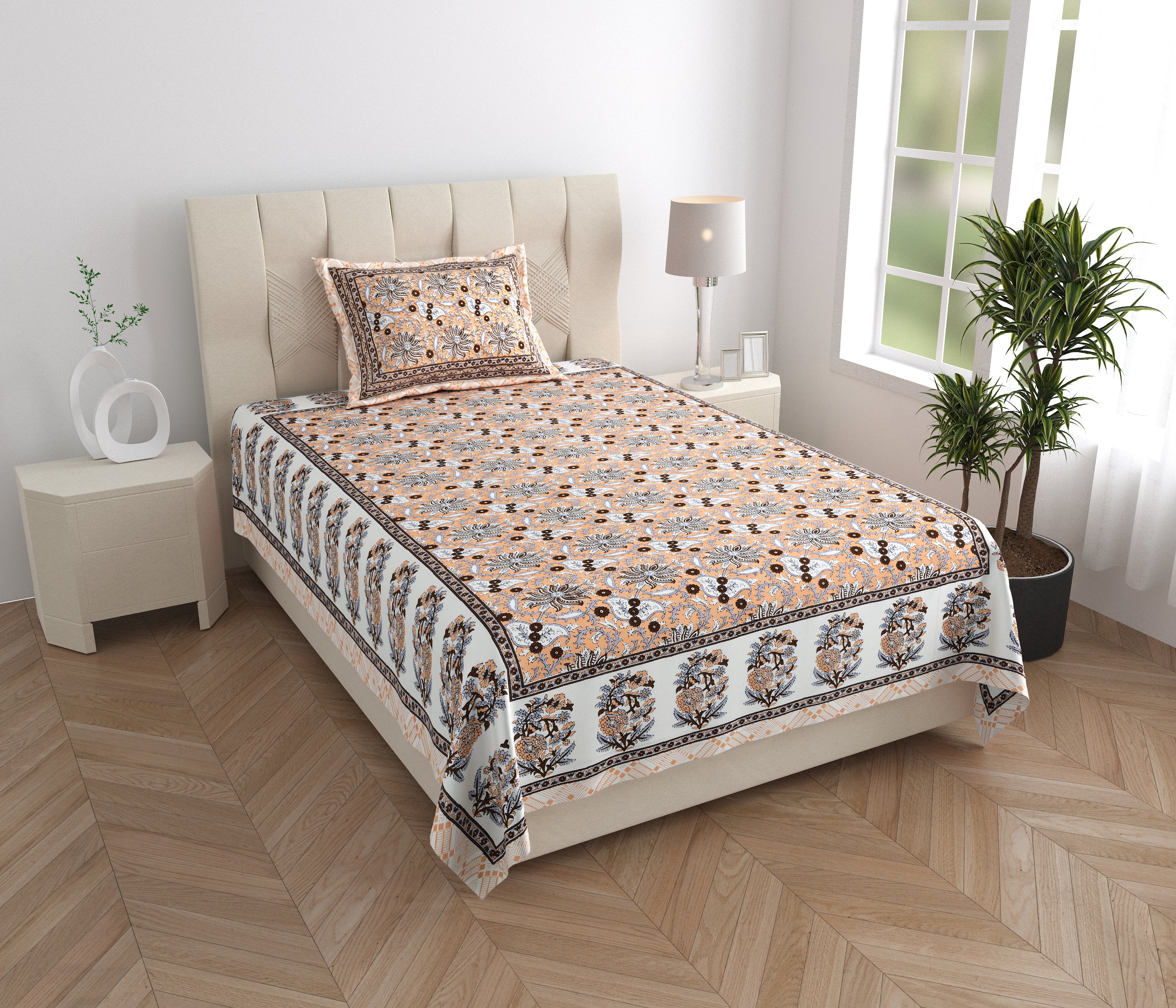 SoloThread CozyCloud Bedsheet – 63x90 Single Bed Cotton Bedsheet SoloThreadCozyCloudBedsheet_1