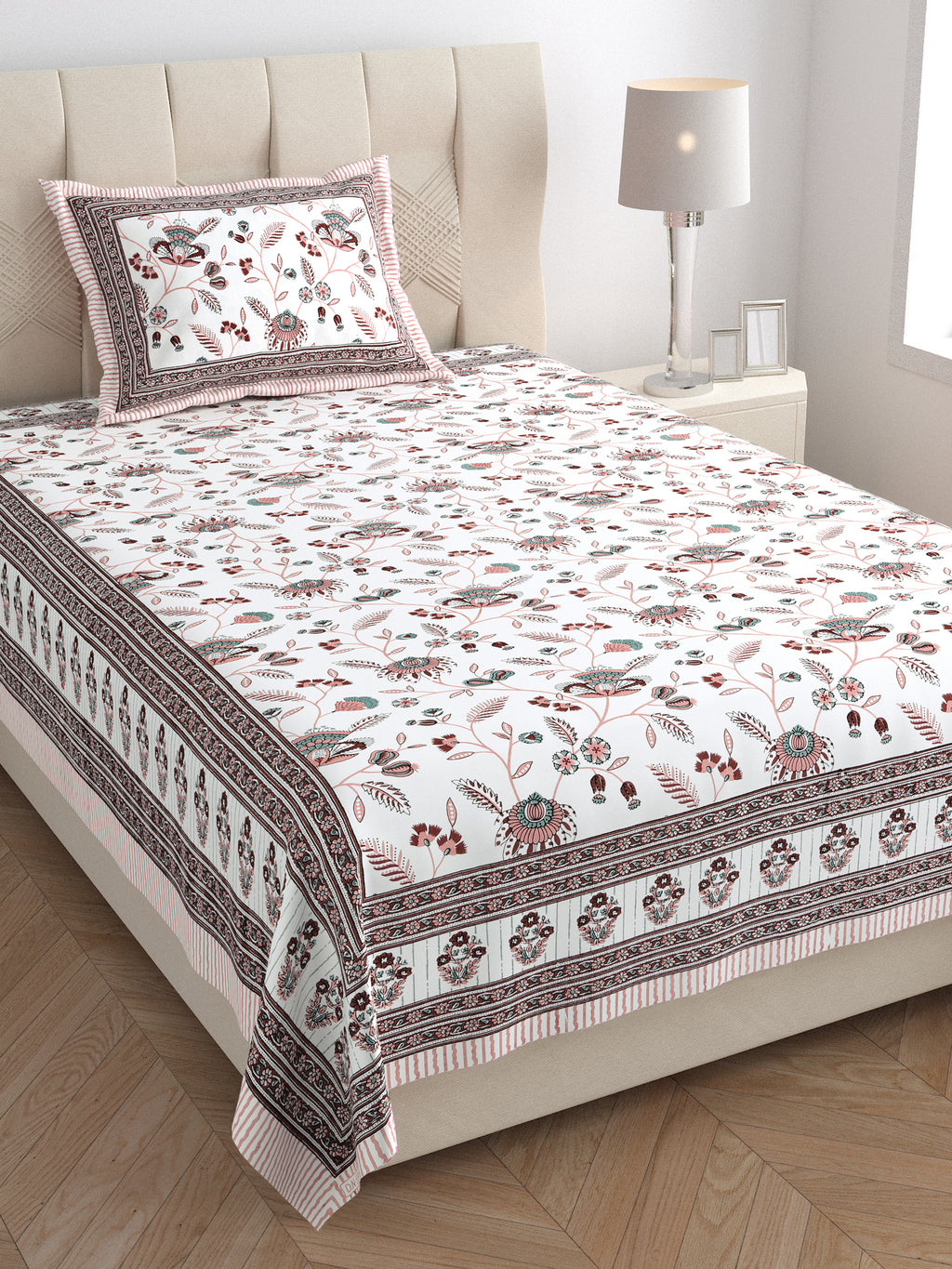 SoloThread Gulzar Buti Bedsheet – 63x90 Single Bed Cotton Bedsheet SoloThreadGulzarButiBedsheet_5