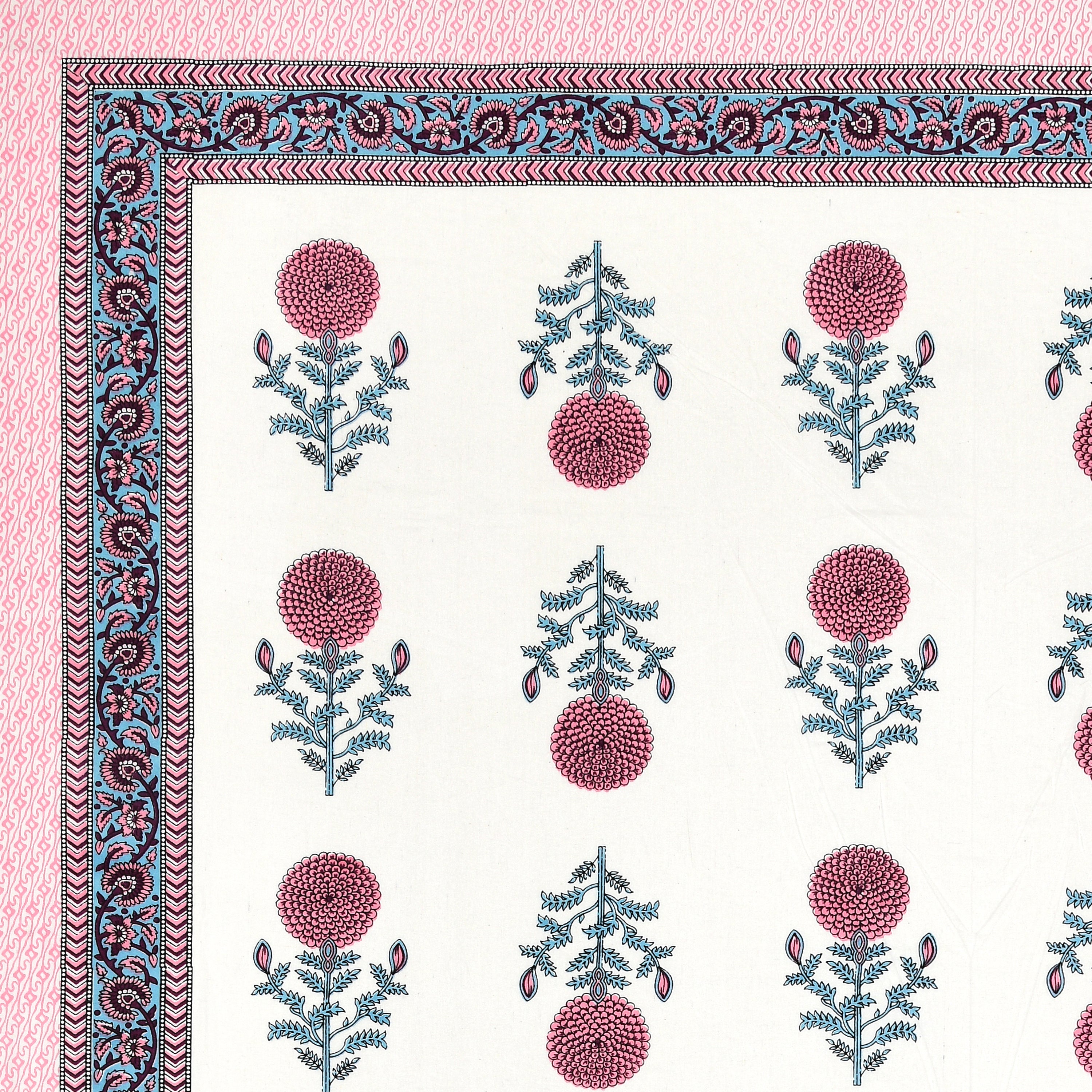 SoloThread Meenakari Print Bedsheet – 63x90 Single Bed Cotton Bedsheet SoloThreadMeenakariPrintBedsheet_3