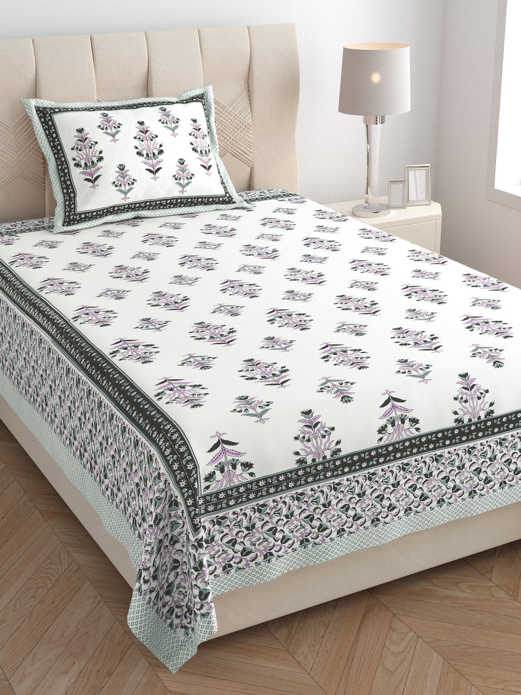 SoloThread Rajwada Motif Bedsheet – 63x90 Single Bed Cotton Bedsheet SoloThreadRajwadaMotifBedsheet_5