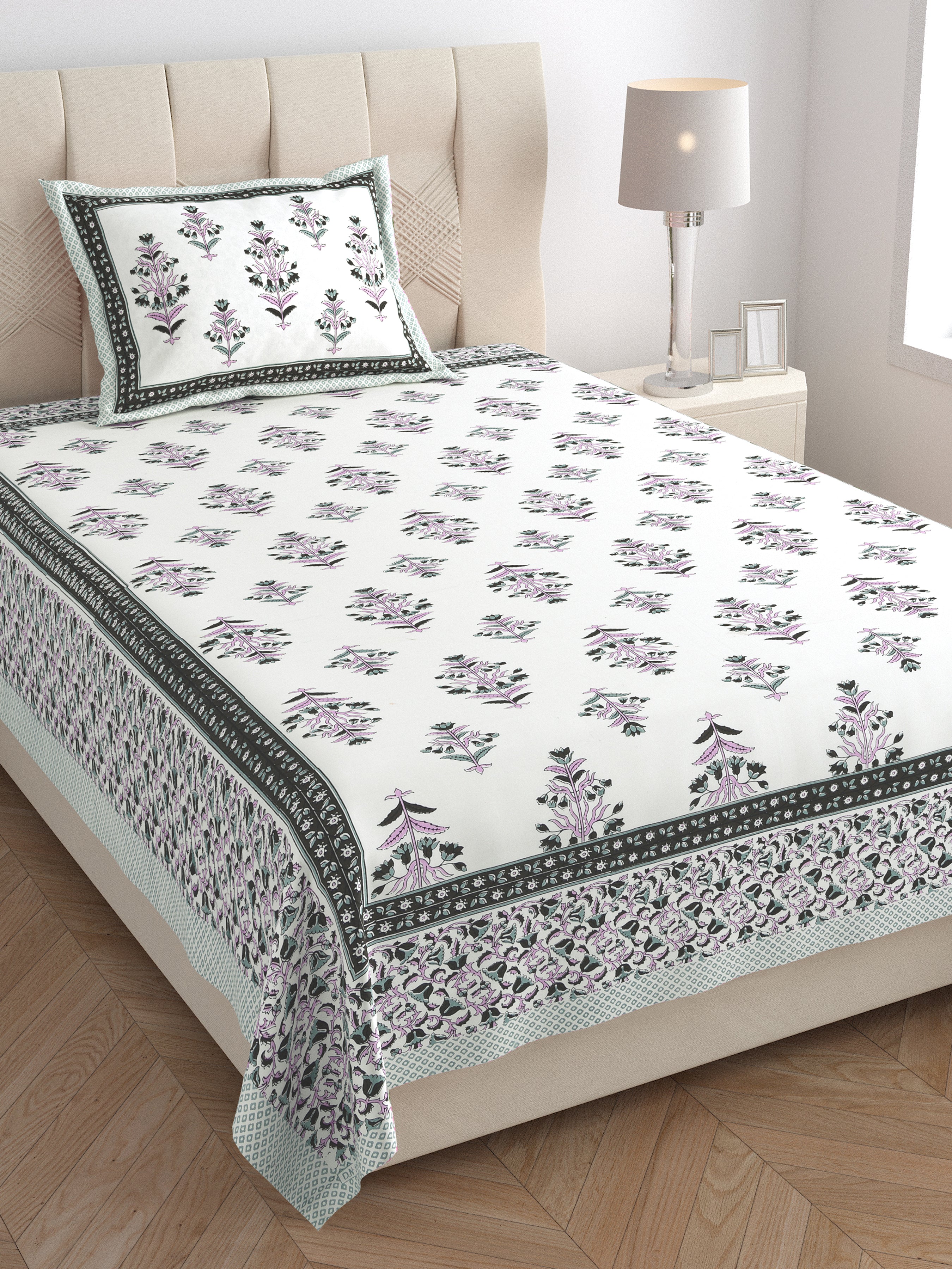 SoloThread Rajwada Motif Bedsheet – 63x90 Single Bed Cotton Bedsheet SoloThreadRajwadaMotifBedsheet_5