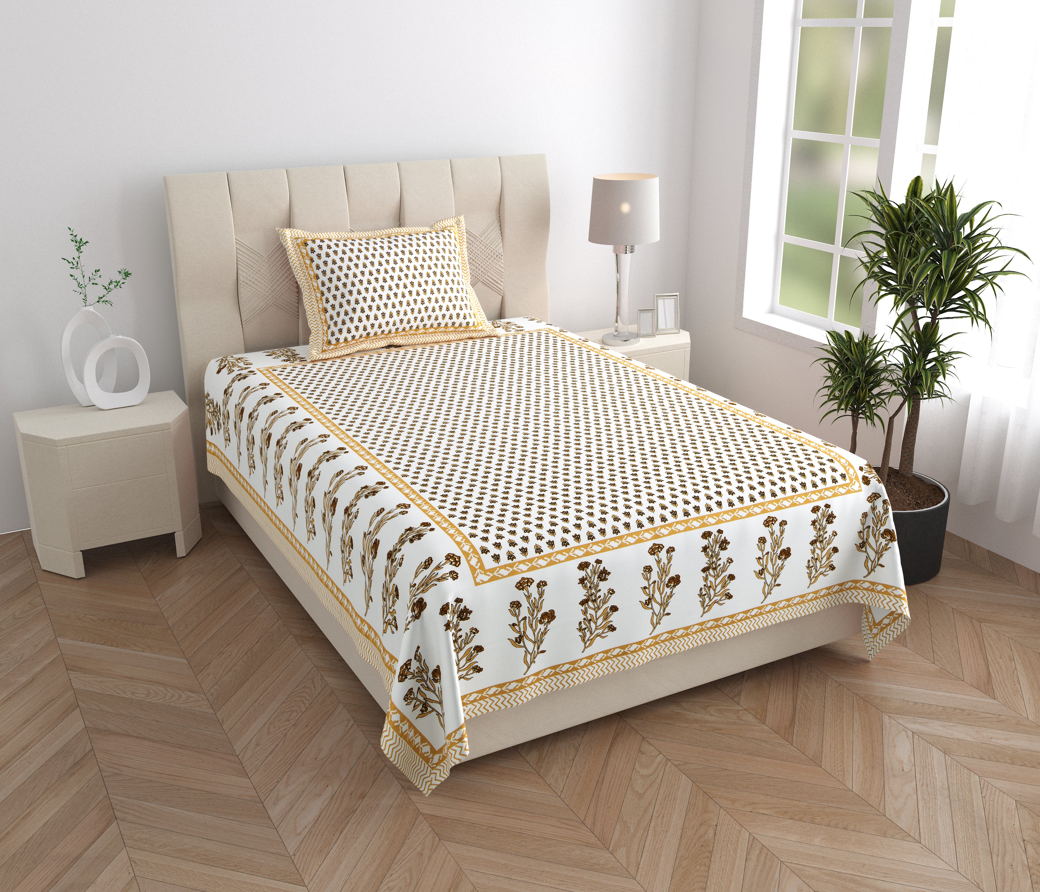 SoloThread Rangrez Heritage Bedsheet – 63x90 Single Bed Cotton Bedsheet SoloThreadRangrezHeritageBedsheet_1