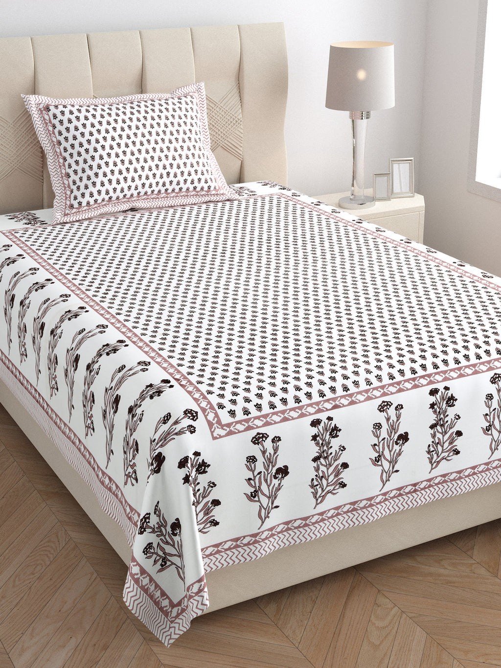 SoloThread Sanganeri Charm Bedsheet – 63x90 Single Bed Cotton Bedsheet SoloThreadSanganeriCharmBedsheet_6