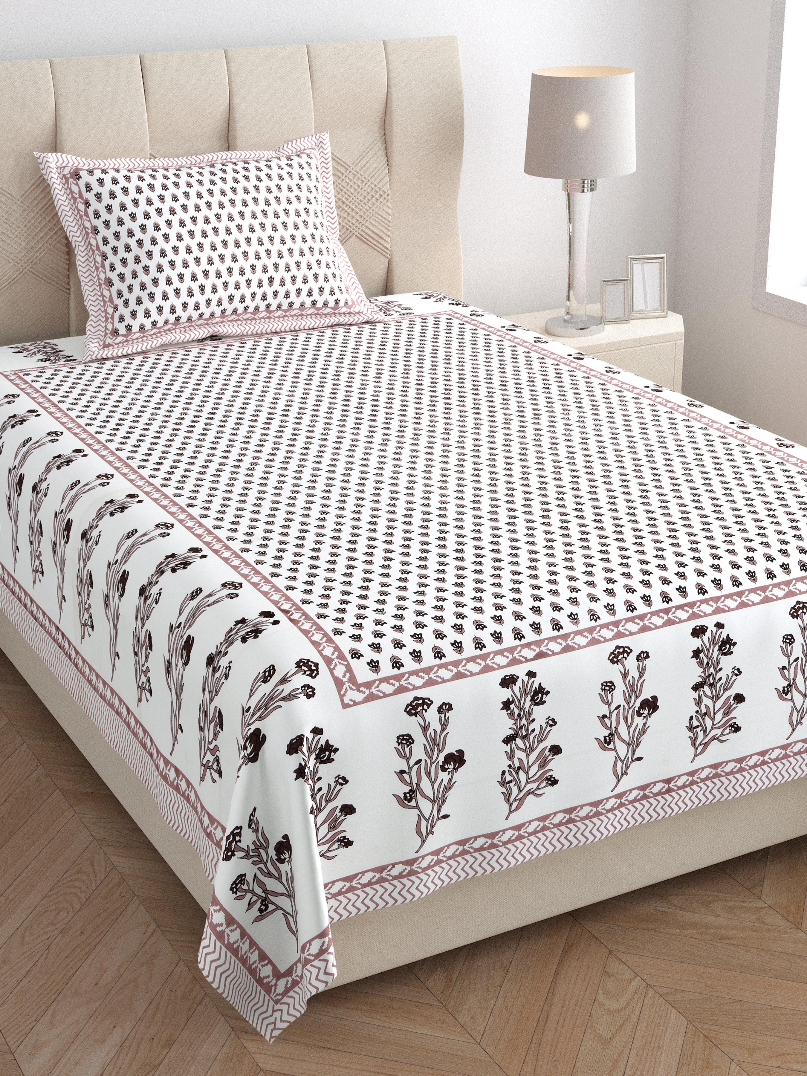 SoloThread Sanganeri Charm Bedsheet – 63x90 Single Bed Cotton Bedsheet SoloThreadSanganeriCharmBedsheet_6