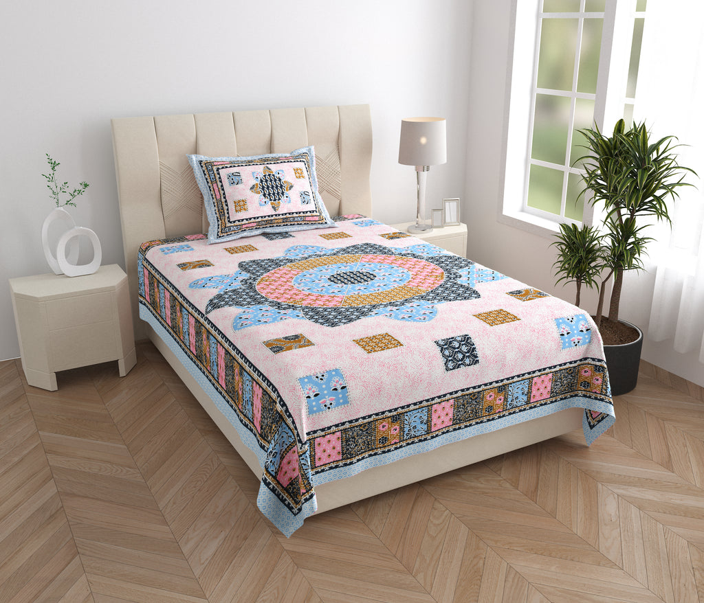 SoloThread Urban Aura Bedsheet – 63x90 Single Bed Cotton Bedsheet SoloThreadUrbanAuraBedsheet_1